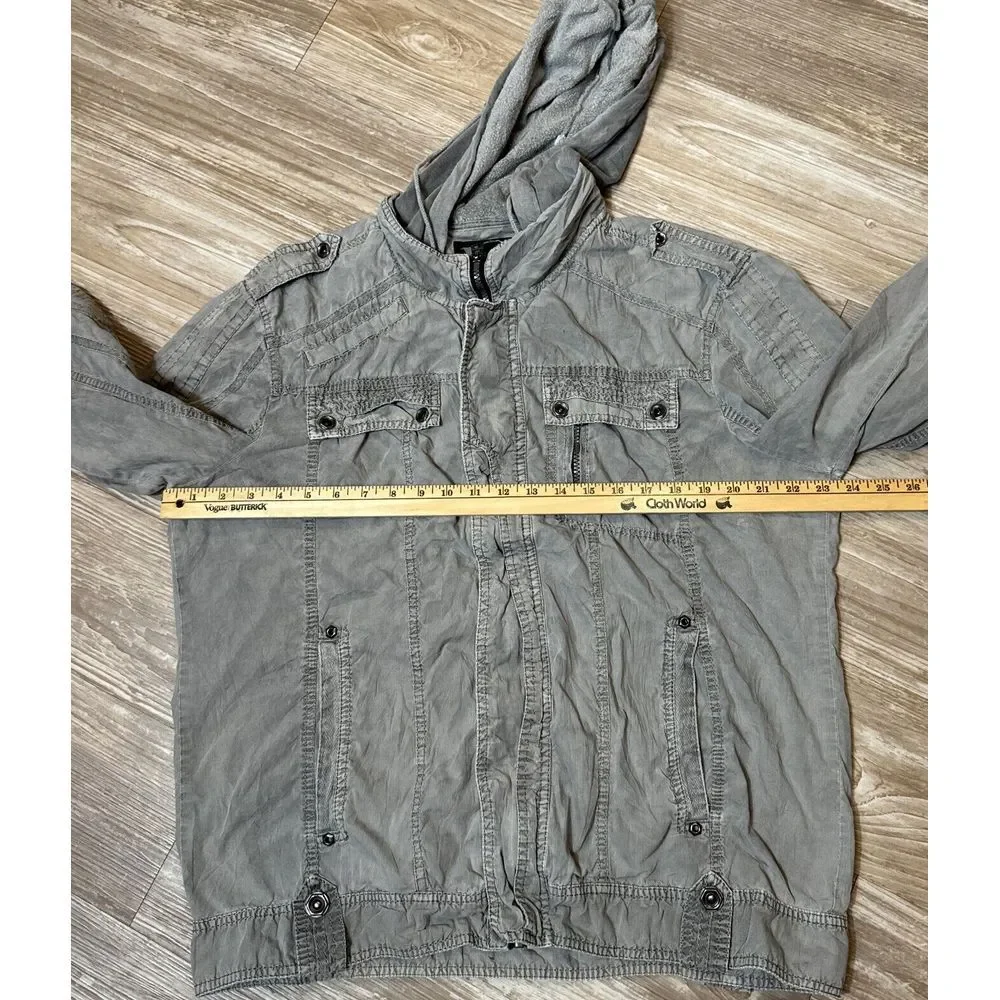 Buckle Black Label‎ women tactical zip snaps hood jacket size L slim fit